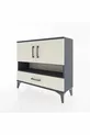 Commode Arges 3 étagères 1 tiroir 2 portes Anthracite-Patine de pierre