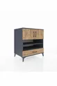 Commode Kronos avec 4 étagères, 1 tiroir et 2 portes, Anthracite-Sapin