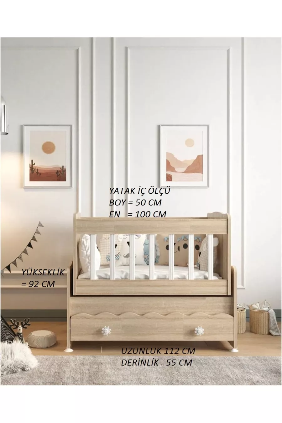 Berceau à tiroirs avec balançoire pour maman, avec lit offert