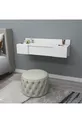 Coiffeuse Murale avec Miroir et Étagère Zakkum, Blanche - Zakkum