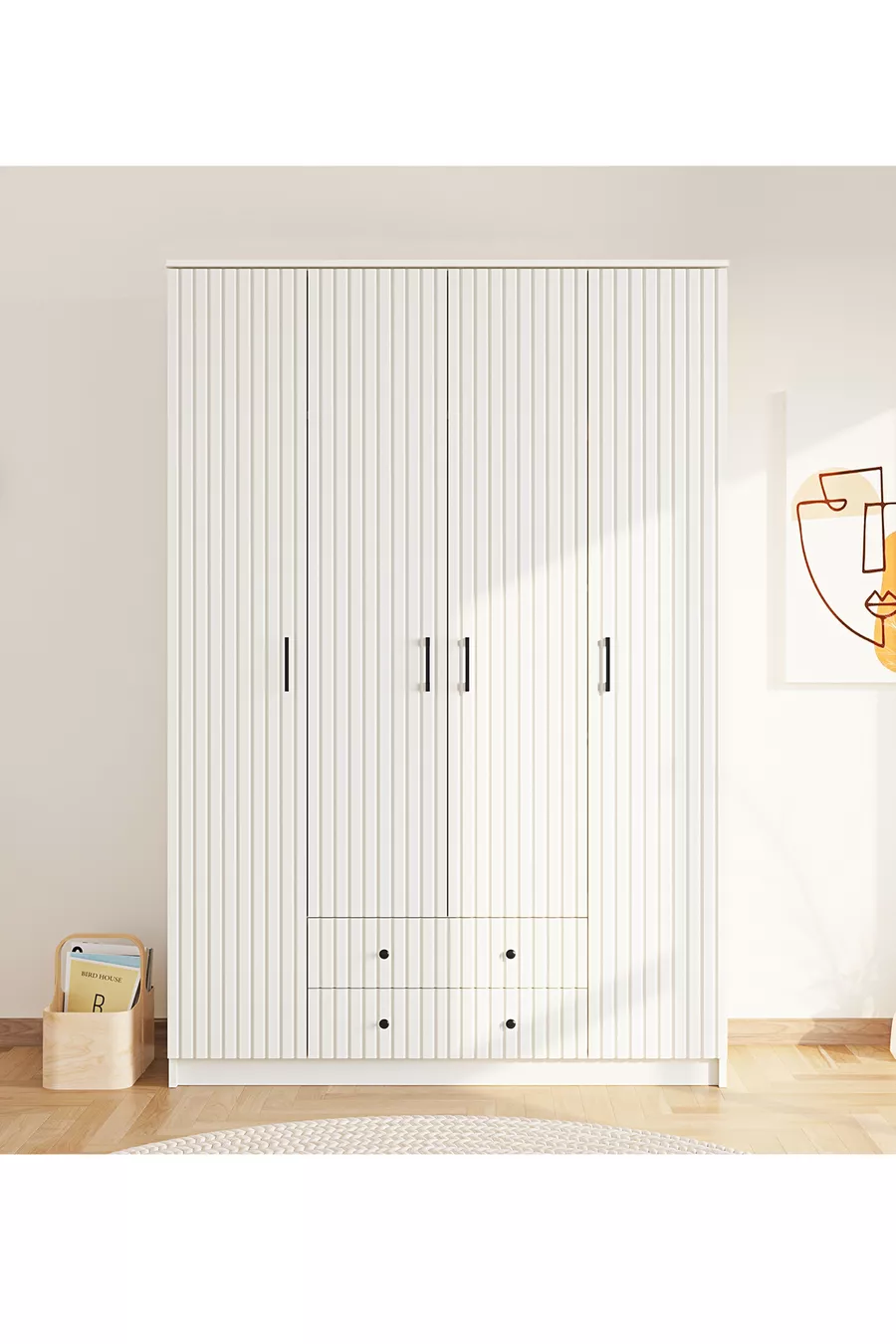 Armoire Mega İrem Country 4 Portes 2 Tiroirs