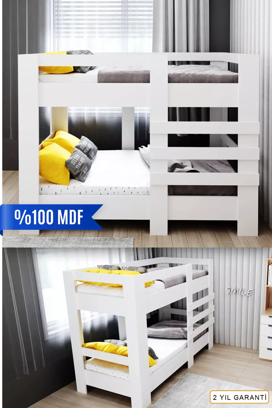 Lits superposés Mdf compatibles avec matelas Star  -1