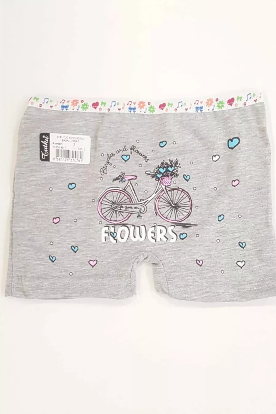 Lot de 3 culottes boxer pour filles en élasthanne imprimé