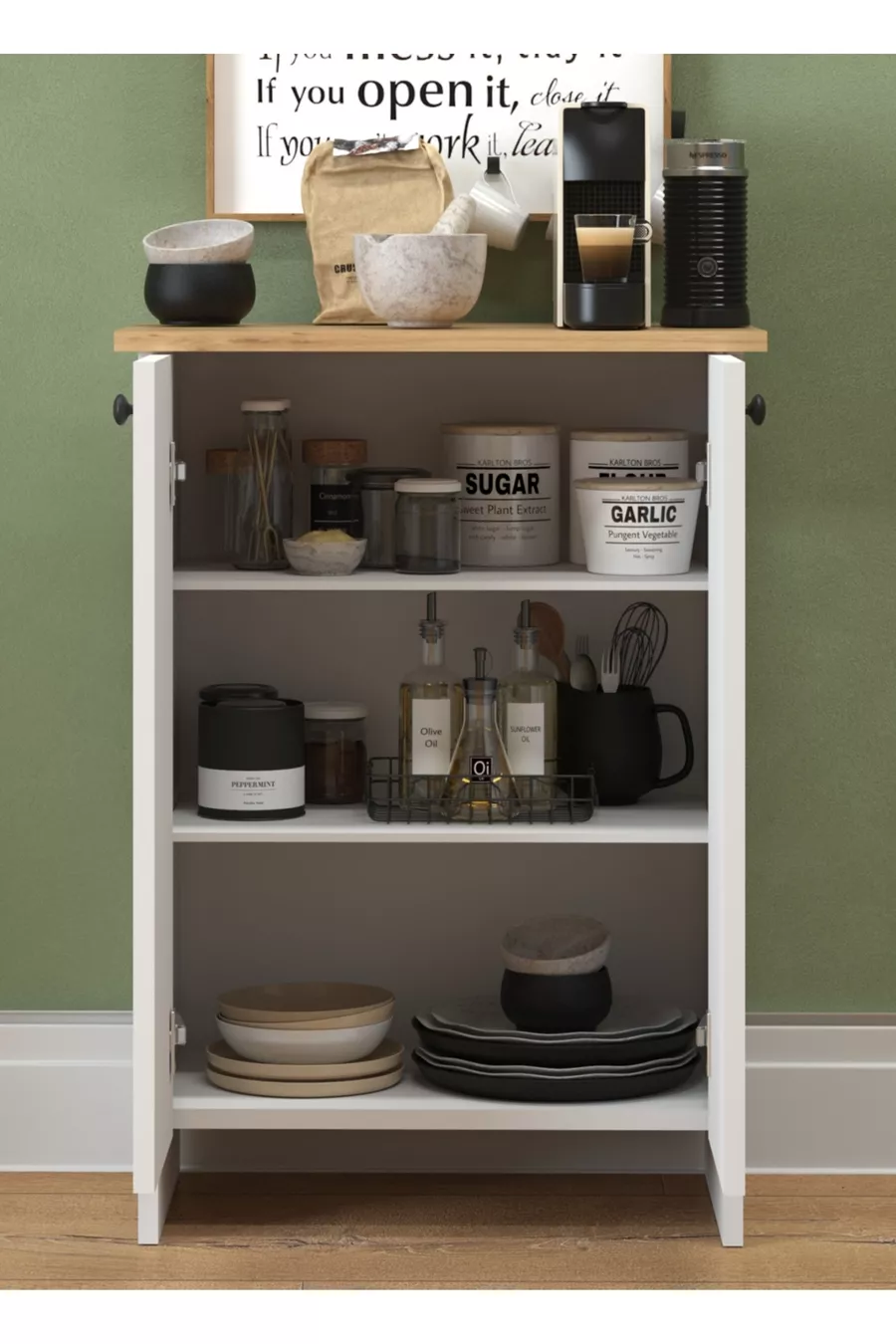 Coin Café Midi Sole Armoire de Cuisine Multifonction