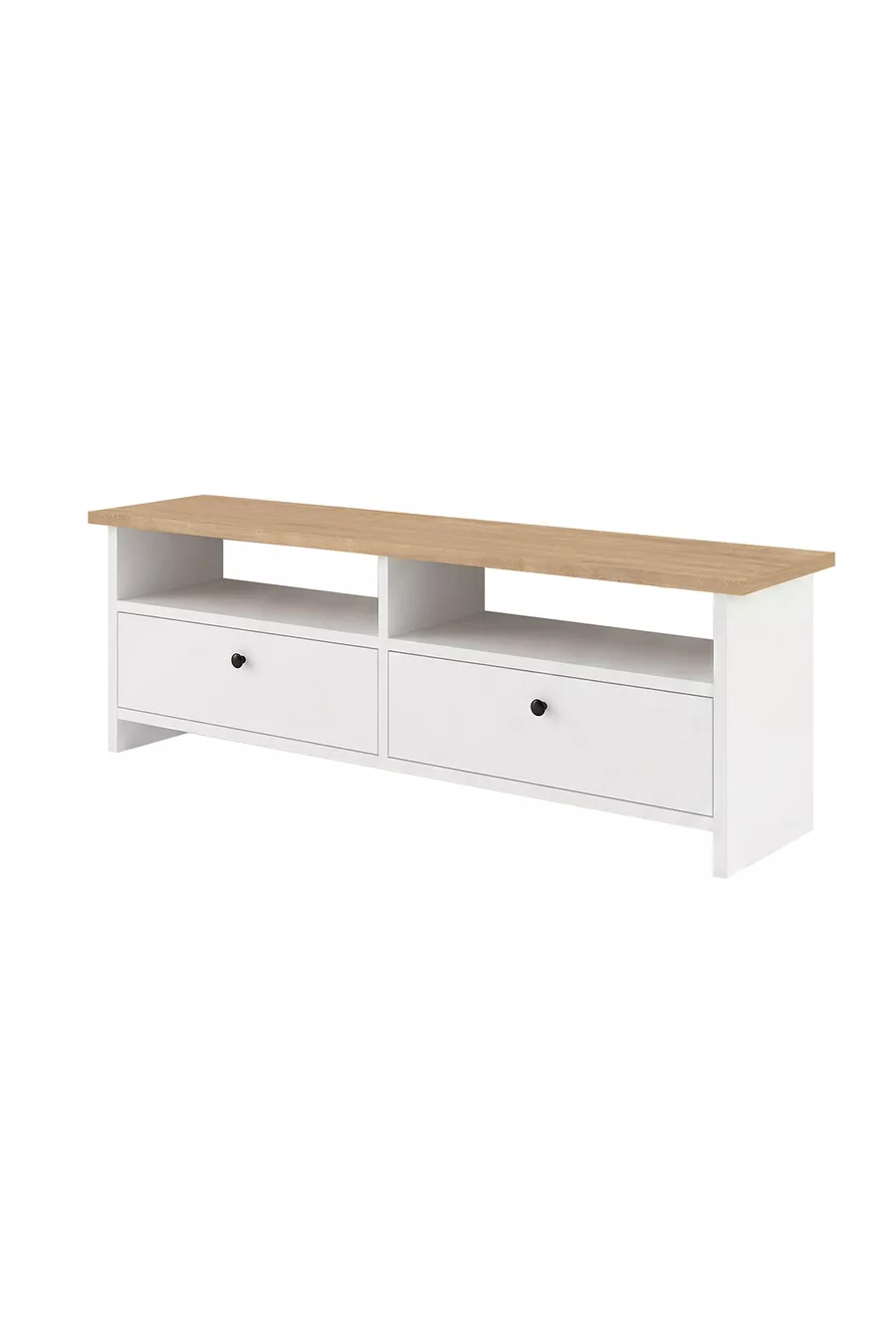 Meuble TV 2 Portes Unité TV Table TV  x  Cm Santorin Saphir Chêne Blanc