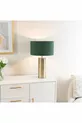 Lampe vintage avec abat-jour vert kaki en velours