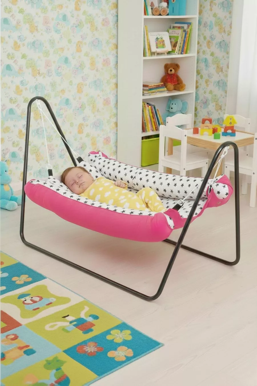 Berceau hamac portable pour bébé (rose)