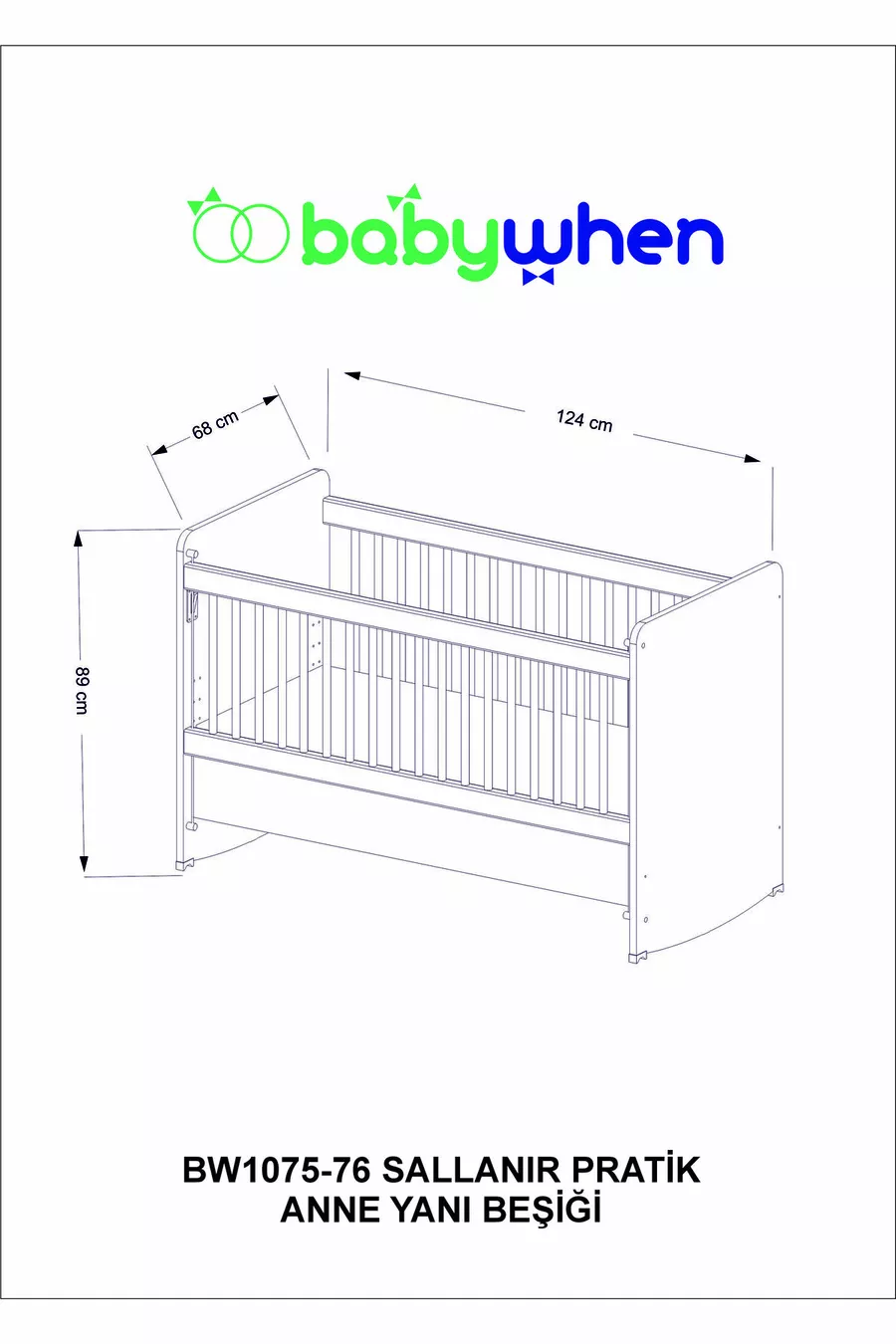 Berceau Bébé Oscillant Pratique à Côtés de Maman - Lit Bébé - Lit Parc - Cm - 