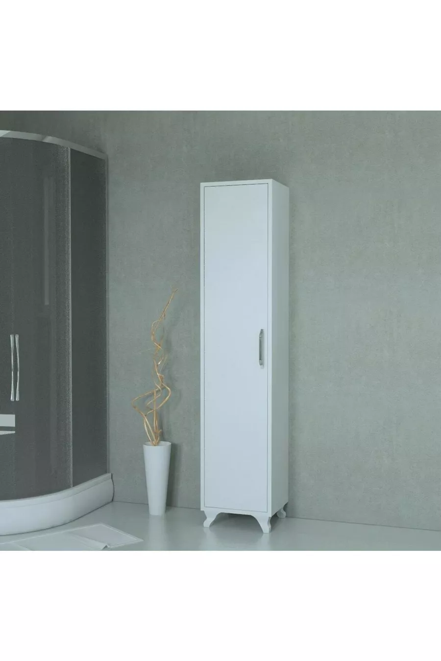 Armoire à étagères blanches polyvalente