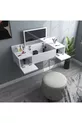 Coiffeuse Murale avec Miroir et Étagère Zakkum, Blanche - Zakkum