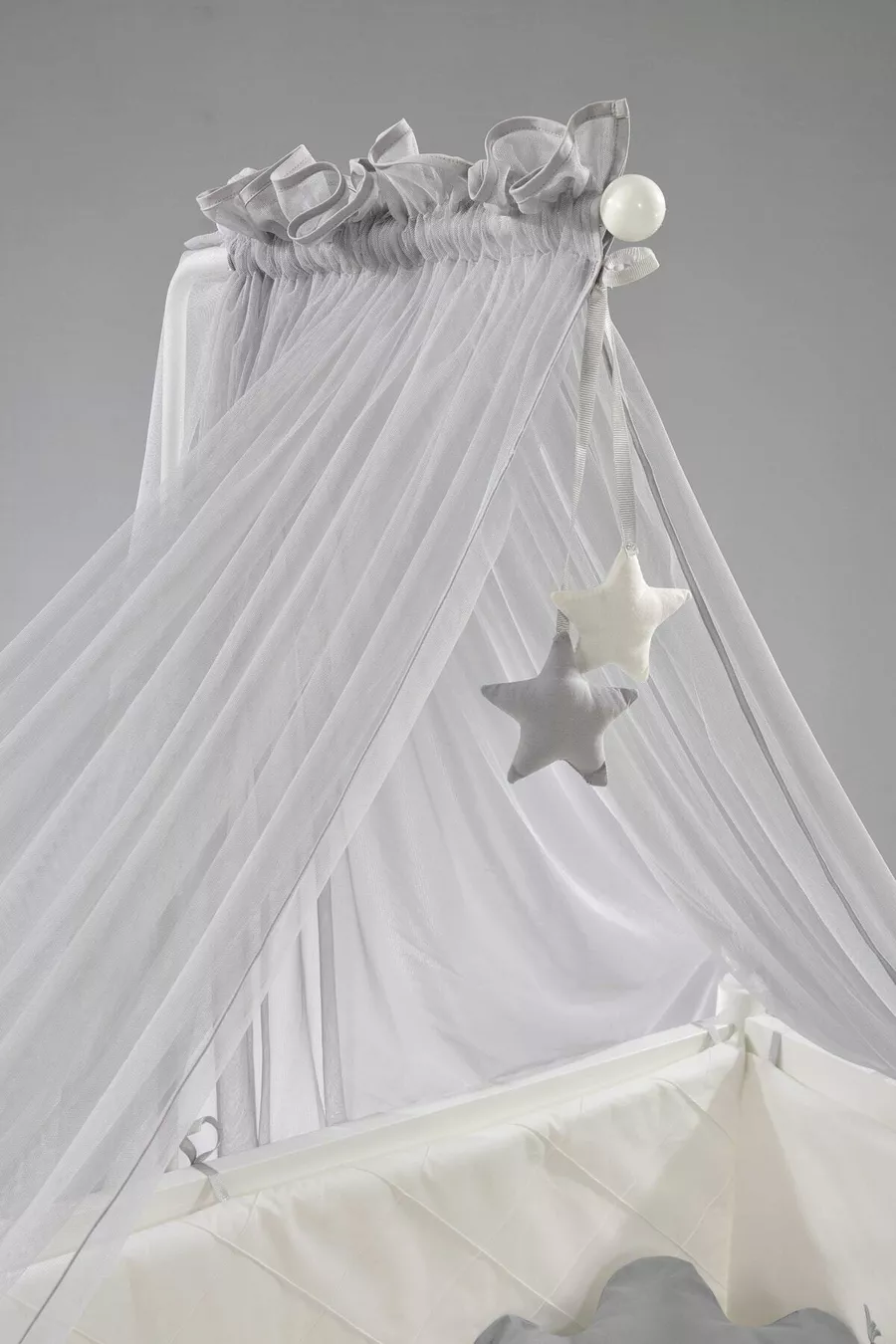 Berceau à bascule en bois Mondo Anne Yanı cm (blanc-gris motif)
