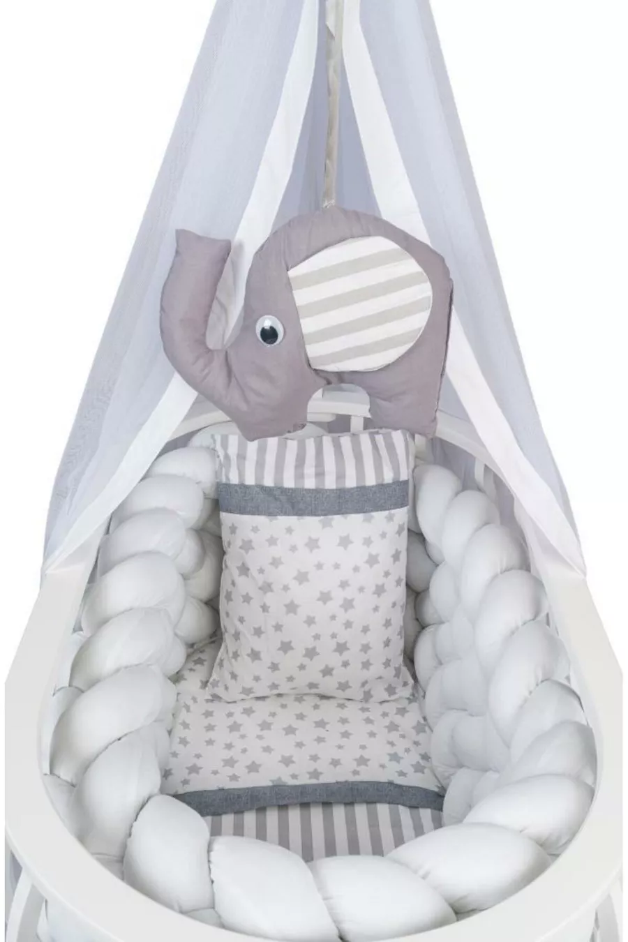 Lina Panier Berceau en Bois Berceau en Bois Tressé avec Ensemble de Sommeil en Bois Naturel