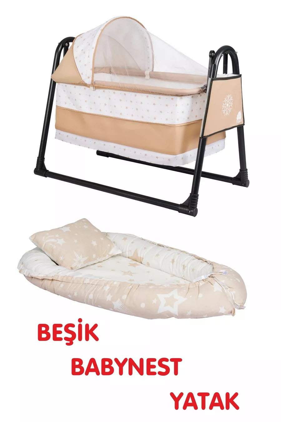 Btrend Babynest Lit et Oreiller + Cadeau Pochette Berceau Bascule Panier Lit Bébé Hamac Ensemble 2 pièces