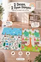 Tapis de jeu pour bébé et enfant réversible pliable Best Friends – Tapis de jeu éducatif, avec sac de transport