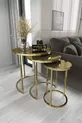 Table gigogne avec miroir doré et bronze