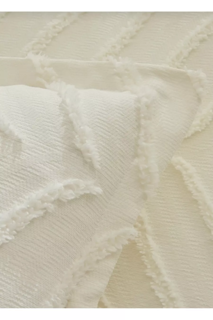 Merve 3 Pièces Housse de Lit Double Crème