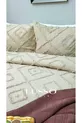 Housse de lit scandinave Jasmin pour lit double  et 2 taies d'oreiller beige
