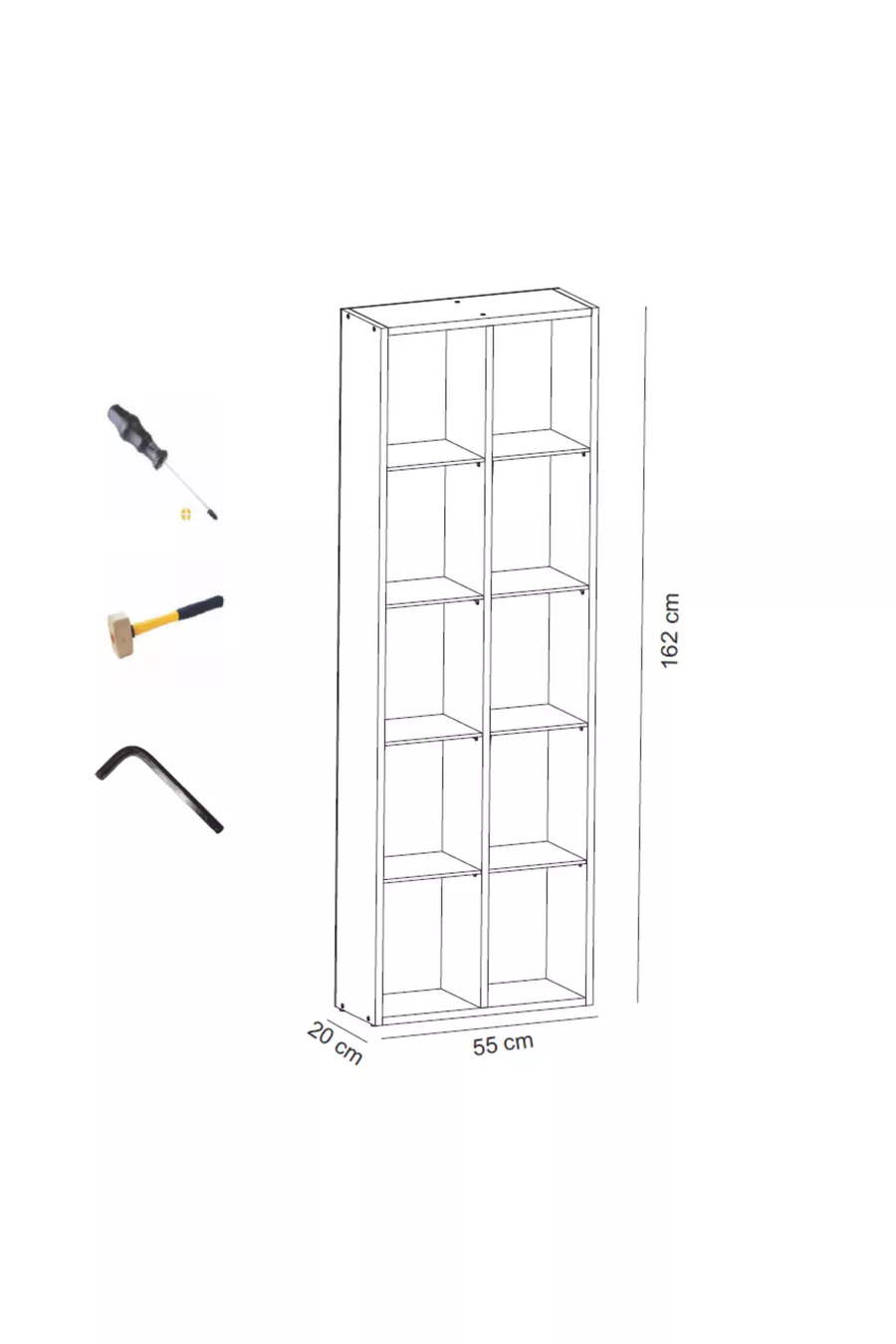 Bibliothèque à  compartiments/étagères, armoire blanche sans porte, armoire organisatrice