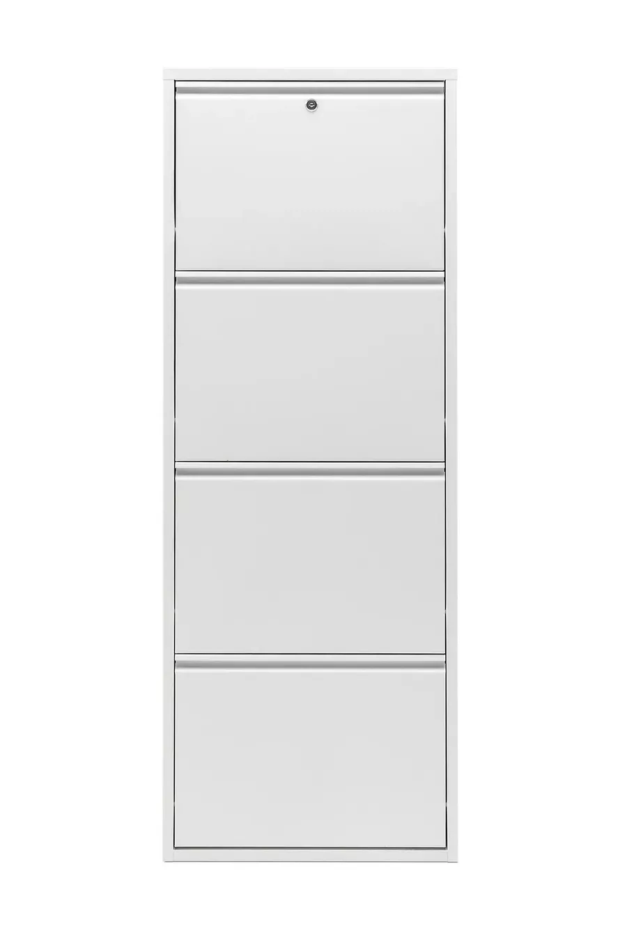 Porte-chaussures en métal verrouillable à 4 compartiments - Blanc - Ral 