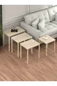 Obim 4 pièces Travertin en bois Empilement Immatriculation - table de thé Table de service Table-salon Table - design moderne