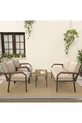 Hayal Balcon, Jardin, Café, Ensemble de Canapés en Métal, Meubles de Jardin,  avec Table Basse - Crème