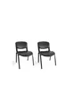 I Office Furniture & Design Fauteuil de bureau noir pour attente des invités 2 pièces 