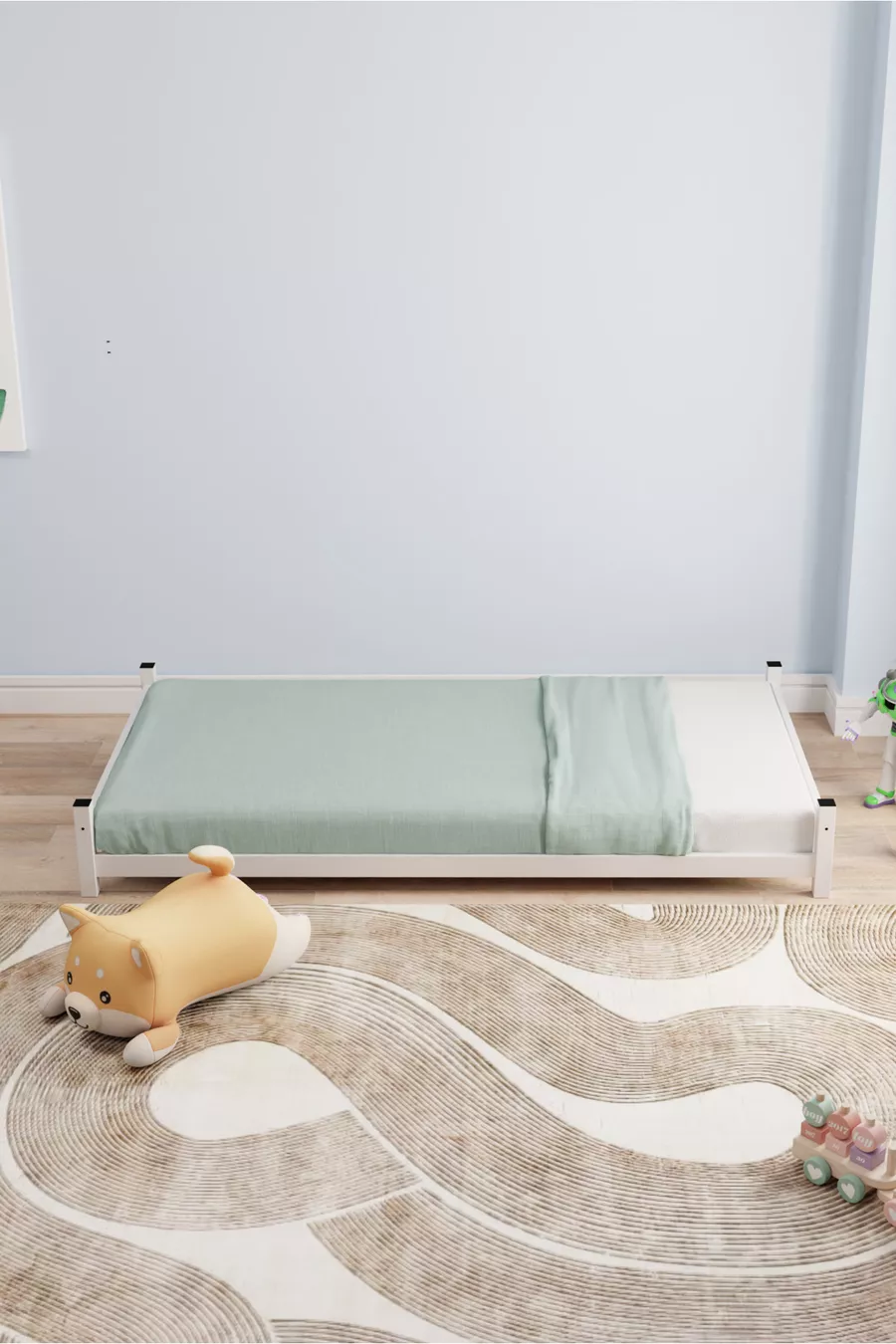 Lit superposé et lit simple en métal pour enfants Defne Yavrulu, , blanc