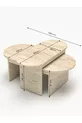 Table basse et table d'appoint ensemble de 2 en travertin