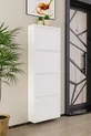 Meuble à chaussures métallique blanc à 4 portes verrouillables