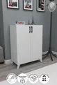Armoire à chaussures polyvalente à 4 étagères et 2 portes, Armoire à chaussures Ceren Blanche