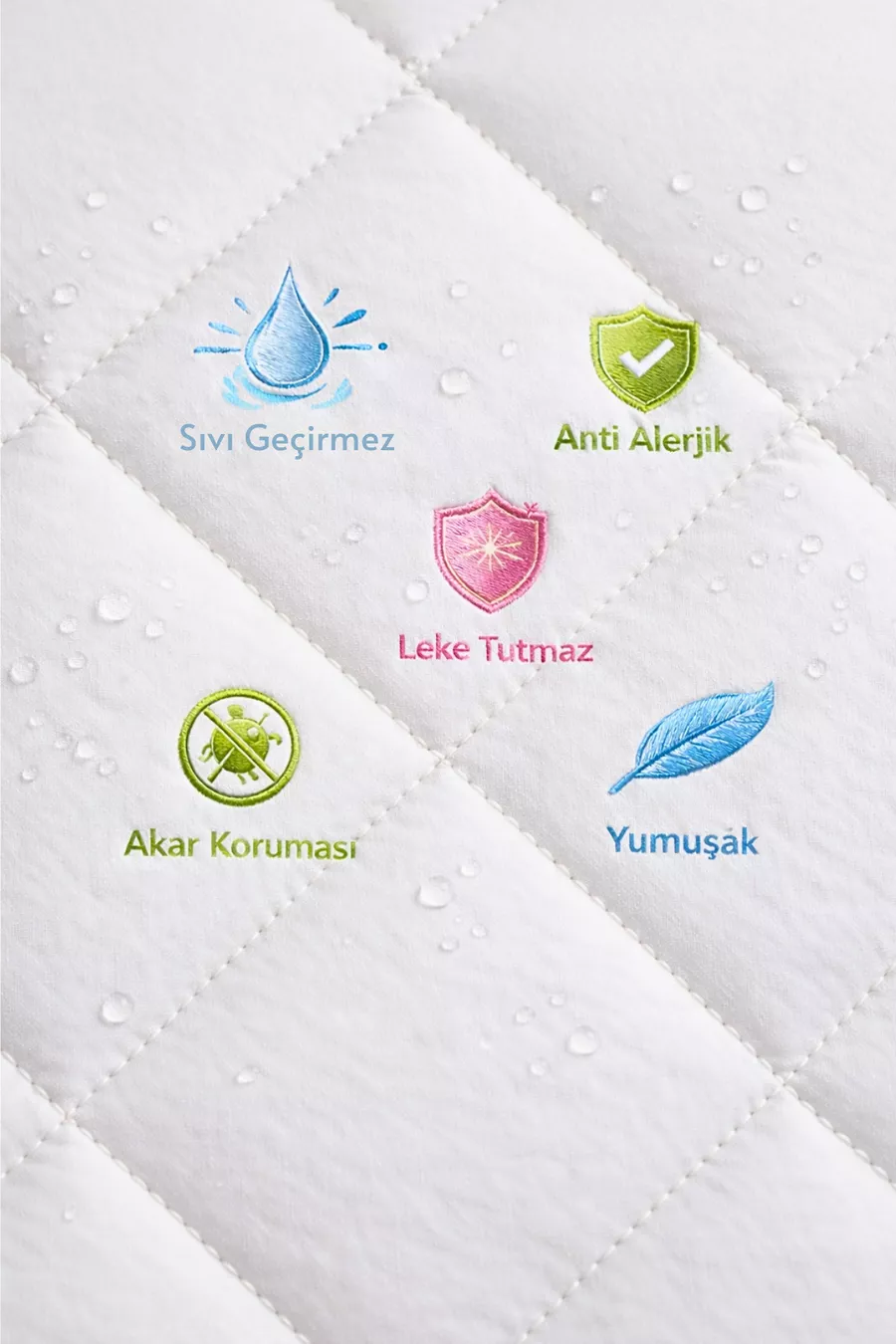 Adelya Classic Matelassé Protège-Matelas Imperméable avec Coins Élastiques pour Sommier Simple Double King Size
