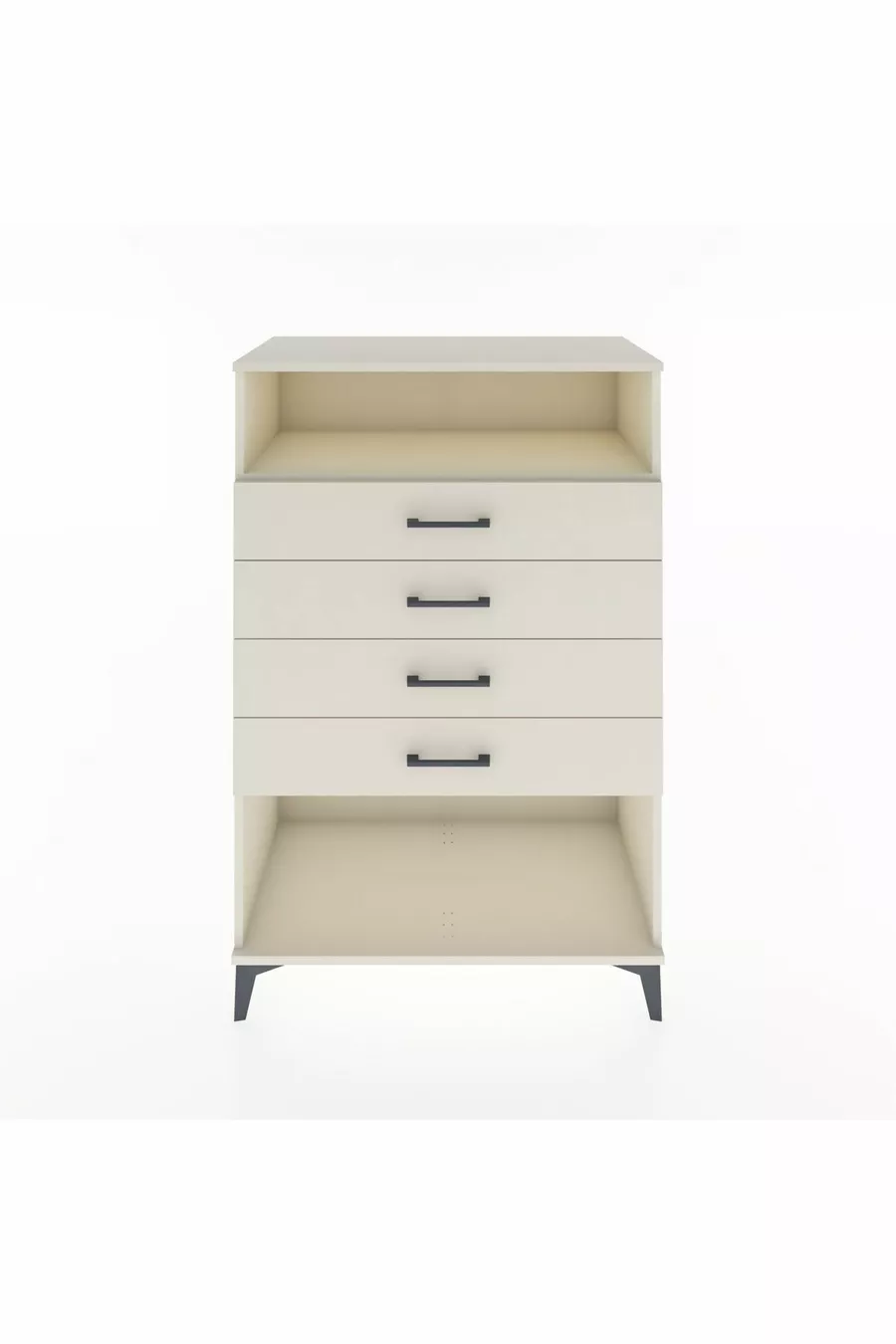 Armoire Hyperion à une étagère et quatre tiroirs, couleur Pierre de Lune