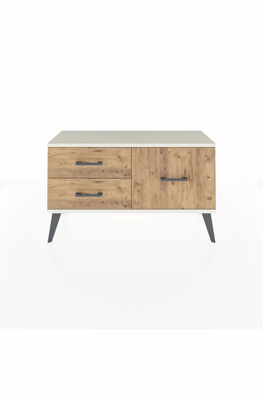 Commode Arges 3 étagères Anthracite-Pierre d'ardoise / Pin