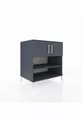 Commode Kronos 3 étagères 2 portes Anthracite-Anthracite