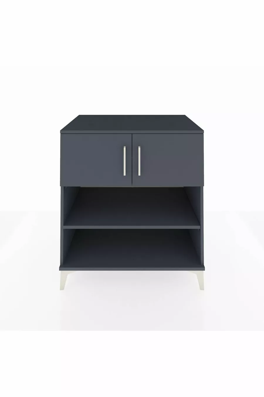 Commode Kronos 3 étagères 2 portes Anthracite-Anthracite