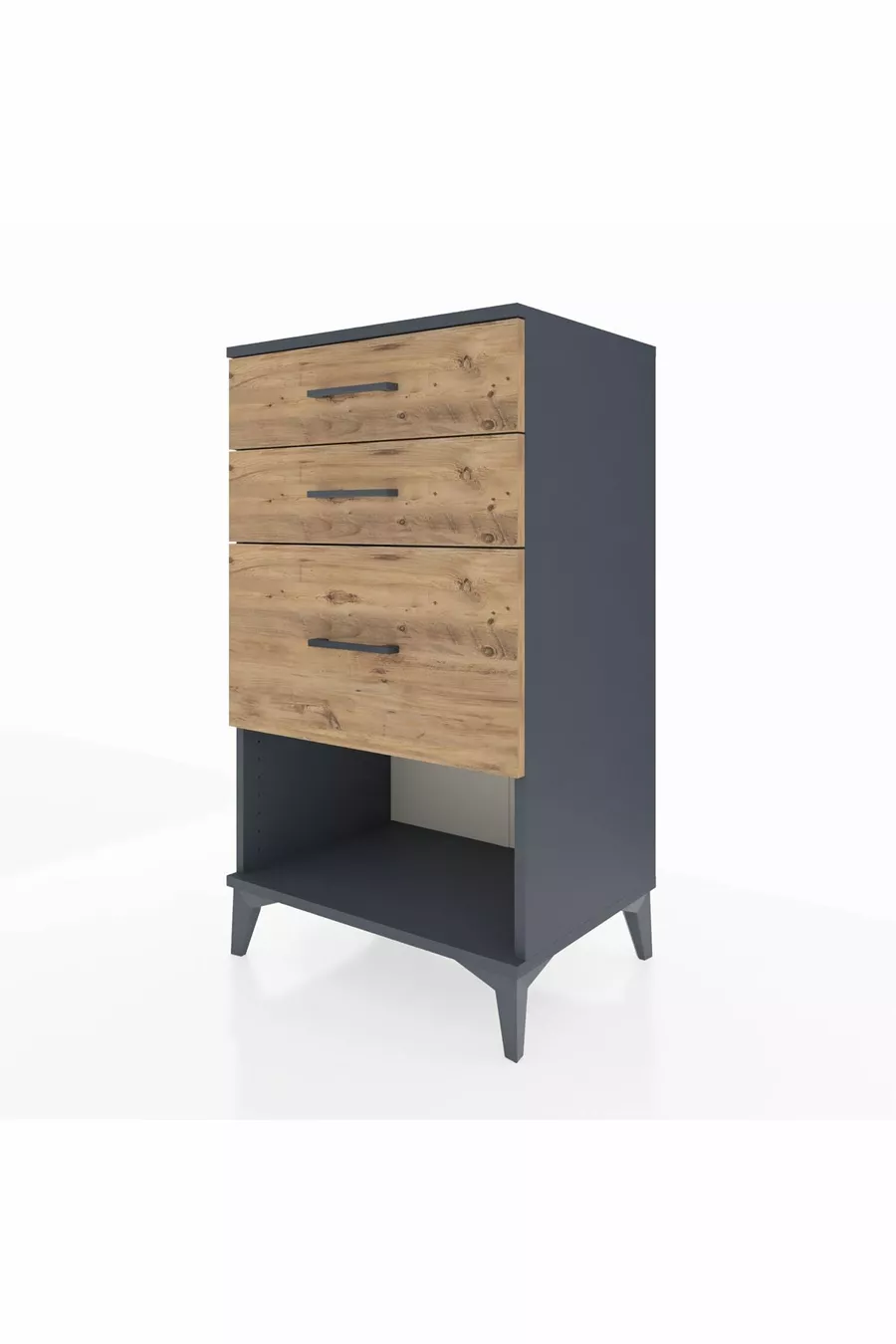 Commode Hyperion 3 tiroirs Anthracite-Cèdre