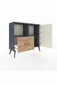 Commode Arges à 2 étagères, 1 tiroir, 2 portes, Anthracite-Pierre de Lune/Pin