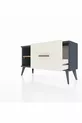 Commode Arges à une étagère et un tiroir Anthracite-Pin/Gris pierre