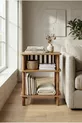 Chevet en noyer Linde Minimaliste en MDF avec pieds en bois ; Chambre à coucher - Salon - Bureau