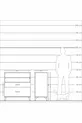 Commode Kronos 2 étagères 2 tiroirs Anthracite-Bois de pin