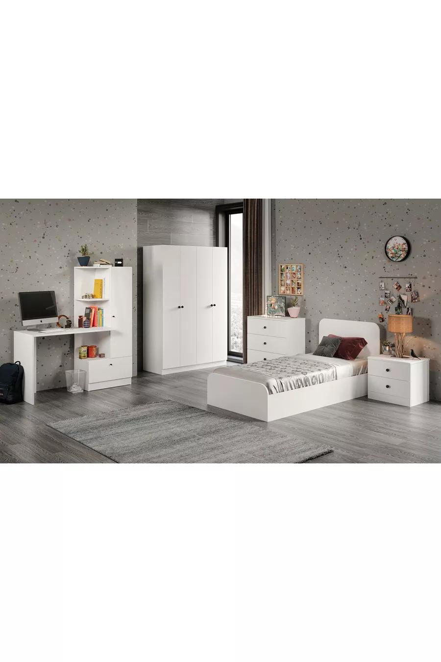CHAMBRE JEUNE AKASYA ROS ET BUREAU