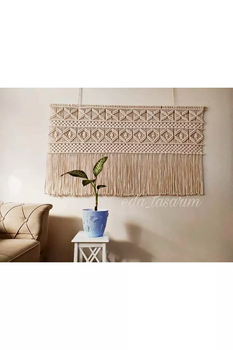 Décoration murale macramé pour tête de lit cm