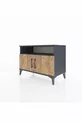Commode Hyperion 2 étagères 2 portes Anthracite-Pin
