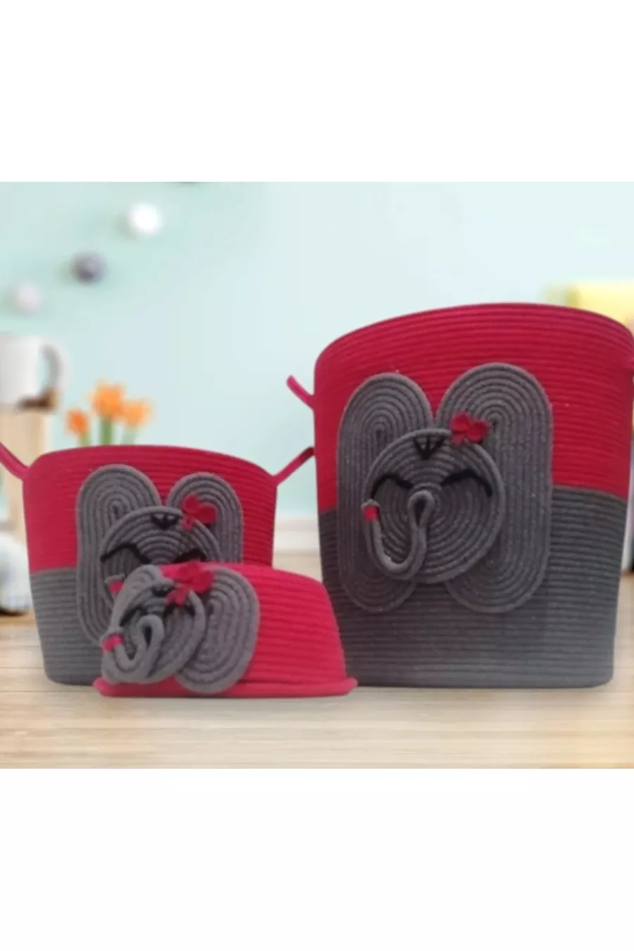 Ensemble de rangement pour chambre d'enfant avec motif d'éléphant