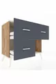 Commode Hyperion 3 tiroirs Pin-Pierres d'ambre/Anthracite