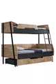 Lit superposé, Lit superposé Alba avec large tiroir, cm - cm - Noyer-Anthracite + 2 matelas confort