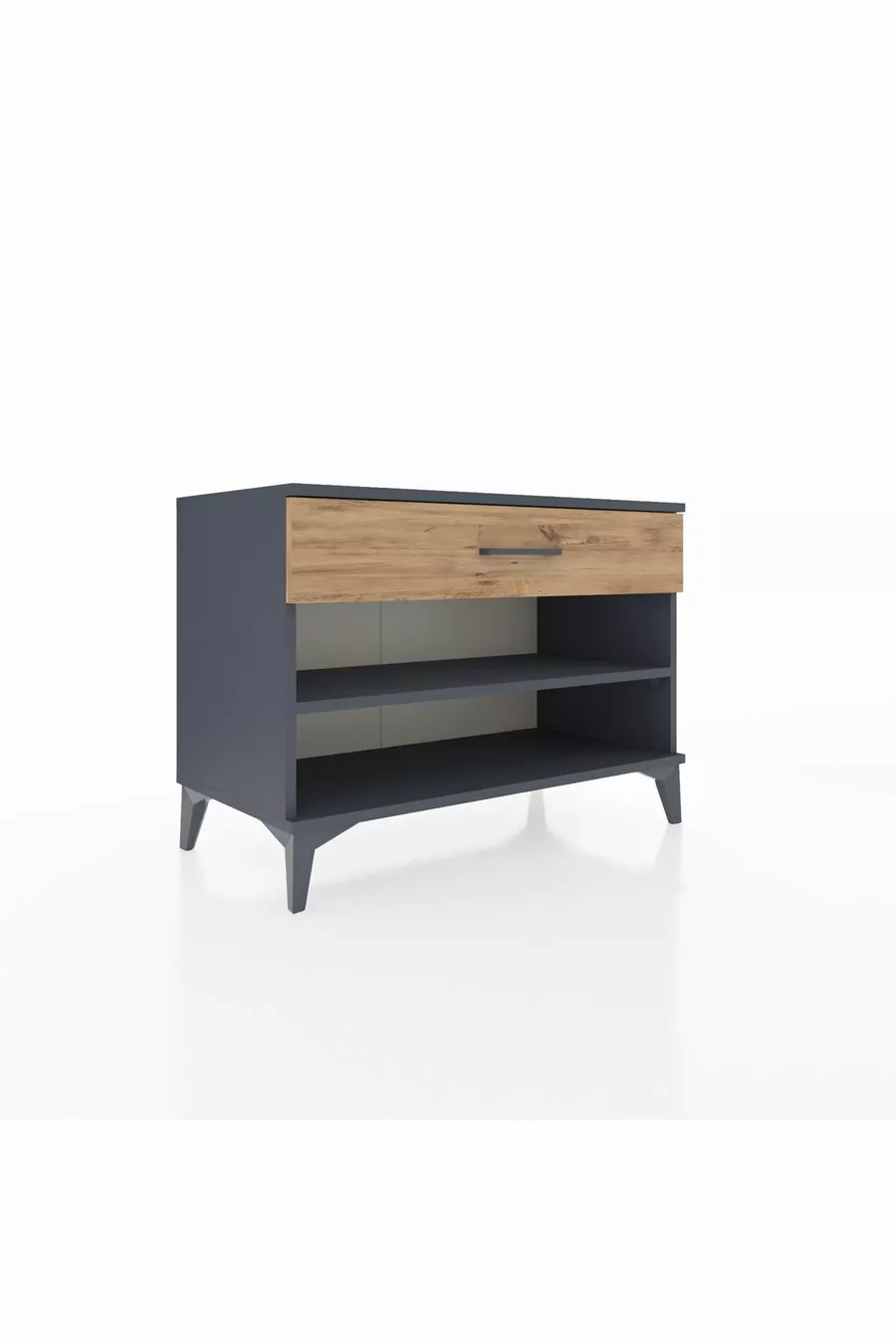Commode Hyperion à une étagère et un tiroir, anthracite-pin