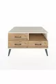Commode Kronos avec une étagère et 3 tiroirs, Pierre de Lune-Pin