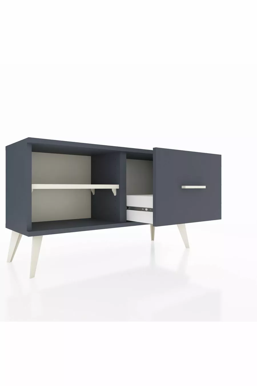 Commode Arges à une étagère et un tiroir Anthracite-Pierre de lune/Anthracite