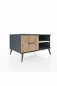 Commode Kronos à une étagère et un tiroir Anthracite-Pierre de lune/Merisiers
